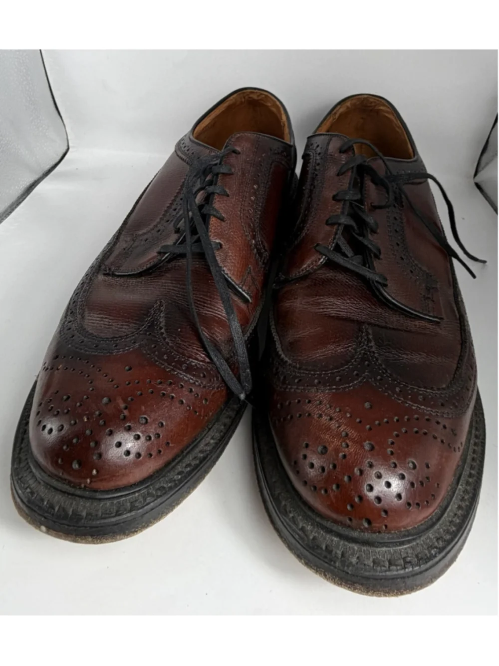 Stuart Holmes Wing Tip Shoes Leather Full Brogue Oxford Dress Brown Mens 8.5